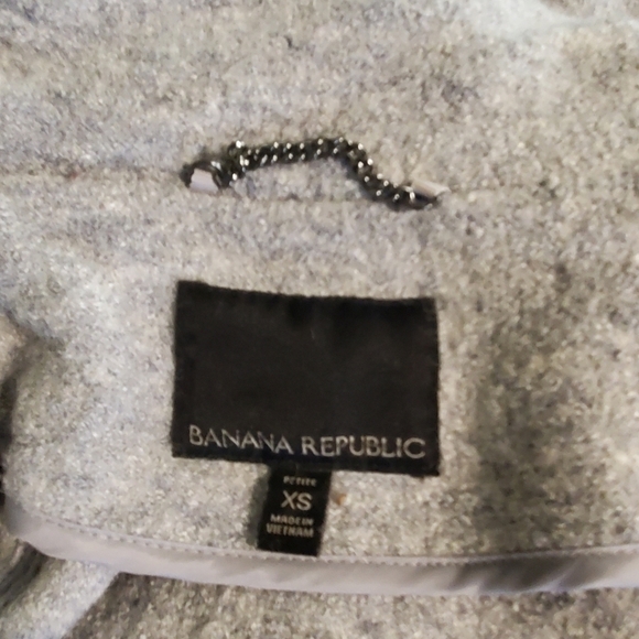 Banana Republic Grey Wool Blend Moto Style Zip/Snap Close Jacket Size XS - Picture 6 of 9